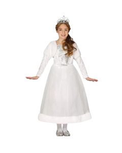 Halloween costume for girls, White princess, 5-6 years, polyester, 1 piece