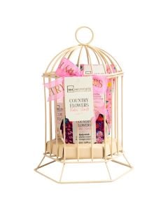Shower set, IDC Institute, Country Flowers, 100 ml shower gel, 90 ml body lotion, 50 ml body scrub, 1 pack
