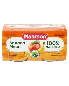 Puree for children, Plasmon, Banana and apple, 2x80 gr, 1 pack