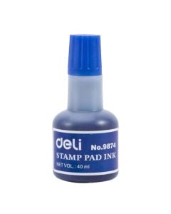 Stamp ink, Deli, blue, 40 ml, 1 piece