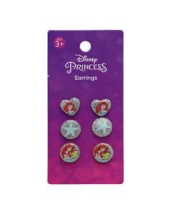 Children's earrings, Disney Princess, 6 pieces, 1 pack