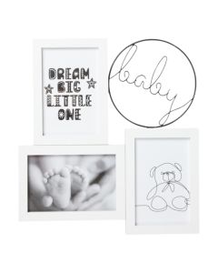 Baby photo frame, Baby, wooden, 10x15 cm, white, 1 piece