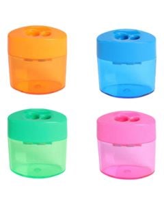 Pencil sharpener, plastic, 2 slots, mixed, 1 piece
