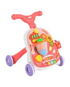 Baby walker, 2 in 1, with music, pink, 1 piece