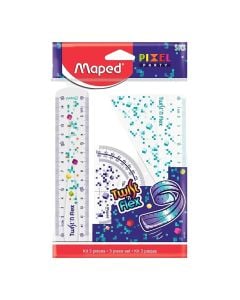 Ruler set, Maped, Twist Flex, Pixel, 15 cm, 3 pieces, 1 pack