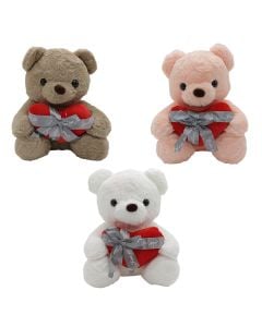 Teddy bear with heart, 30 cm, 1 piece