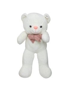 Teddy bear, polyester, beige, with scarf, 95 cm, 1 piece