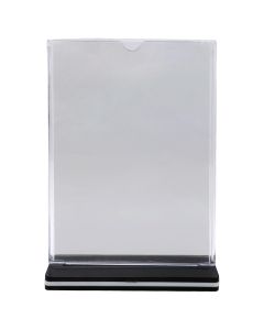 Menu holder, plastic, black and transparent, A5, 1 piece