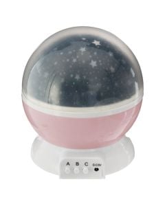 Children's night light, projector, 12x14 cm, pink, 1 piece
