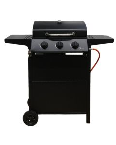 Gas barbecue, 3 burner, steel, 106x50x100 cm, black, 1 piece