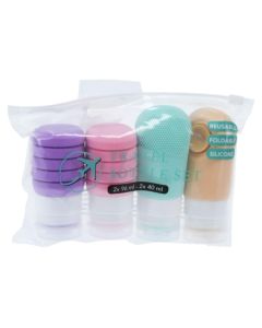Travel bottle set, silicone, mixed, 2x96 ml + 2x40 ml, 1 pack