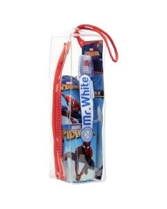 Children's set, Mr White, Spiderman, toothpaste 75 ml + brush + holder, +3 years, blue/red, 1 pack