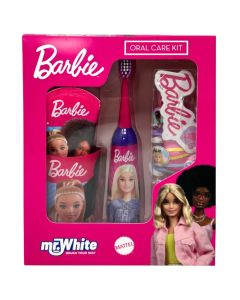 Children's set, Mr White, Barbie, toothpaste + brush + holder + hair clip, 1 pack
