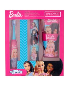 Children's set, Mr White, Barbie, toothpaste + toothbrush with battery + holder, led, 1 pack