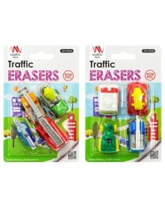 Rubber set, Math, Traffic, 4 pieces, 1 pack