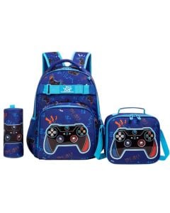 School bag + wallet + thermal bag, Play, blue, 1 piece