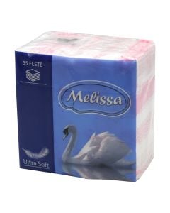 Papper naplin, Melissa, 100% cellulose, 55 sheets, white