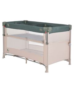 Portable children's bed, Next, 2 levels, beige/green, 60x120 cm, 1 piece