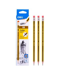 Pencil, Deli, HB, 12 pieces, 1 pack