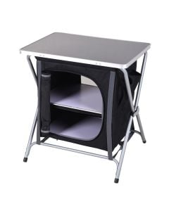 Folding cabinet for camping, black