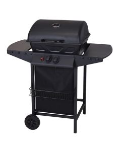 Gas barbecue, with 2 burner, metalic, 100x97x55 cm, black