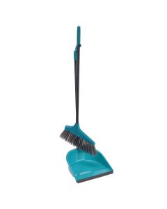Dustpan and brush, polypropylen, 90 cm blue