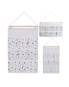 Wall deco with 8 pockets, canavas, mix