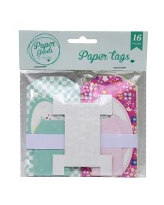 Paper labels, decorations with laces