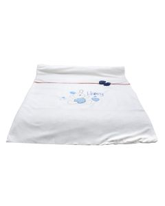 Wheelchair cover, 100% cotton, 70x90 cm, white-blue