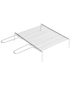 Chrome-plated steel grille with double handle and foot, 35x40 cm