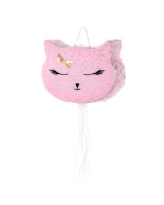 Pinata in shape of cat in pink colour, 1 piece