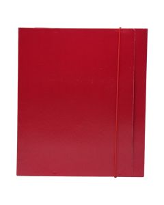 File with elastic belt, 2.5 cm, red