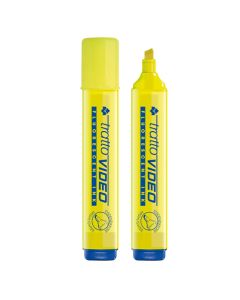 Highlighter pen, Video, Tratto, Fila, plastic, 13x1.8x1.4 cm, yellow, 1 piece