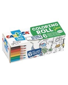 Coloring set for children, Coloring Roll Jungle, Carioca, wood and paper, 10.8x4x4 cm, miscellaneous, 7 pieces