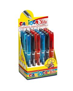 Carioca stilo metal fountain pen display, mix