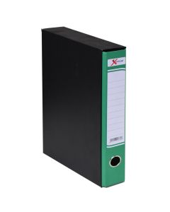 Archive file with case, Protocollo, X L'Uffico, cardboard and metal, 5 cm, green and black, 1 piece