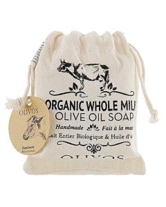 Organic Whole Milk Soap, Olivos, with raw milk, which whitens the skin and gives it a natural glow.