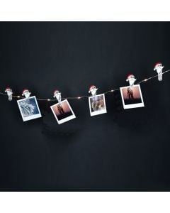 Decorative garland with LED lights, copper, 1 m, silver, 1 piece