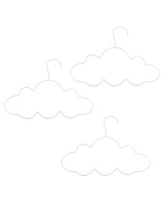 Clothes hangers for children, in the shape of a cloud, gold, 3 pieces