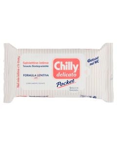 Wet wipes for intimate care, Delicato, Chilly, textile, 13x7x3 cm, white and pink, 12 pieces