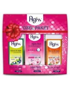 Cloth and wax depilation set, Agiss, plastic and fiber, 100 ml + 100 ml + 5 m, pink, 3 pieces