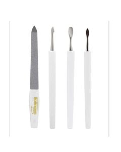Manicure set "Miniso Solingen", steel and polystyrene, gray and white, 4 pieces