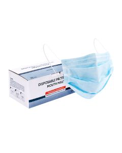 Disposable face mask, Miniso, polypropylene and fiber, 9.5x17 cm, blue, 50 pieces