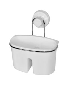 Storage shelf, Size: 16x12x17.5 cm, Color: White, Material: Plastic/Metallic