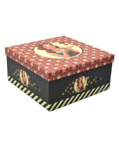 Gift boxes, with decor, christmas, red, 1 piece