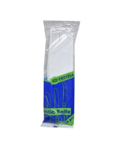 Disposable knives, Previsa, plastic, 18 cm, white, 20 pieces