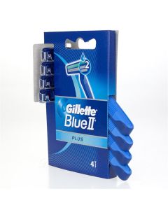 Blue 2 men's disposable razor blade, Gillette, plastic and stainless steel, 22x9 cm, blue, 4 pieces