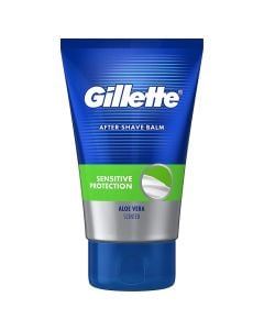 Aftershave balm for sensitive skin, Gillette, plastic, 100 ml, blue, 1 piece