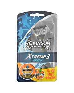 Men's disposable razor Extreme 3, Wilkinson Sword, plastic and stainless steel, 19x10x5 cm, black, 6 pieces