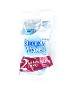 Disposable razor blade for women Venus, Gillette, plastic and stainless steel, 24.5x13.5 cm, pastel blue, 6 pieces